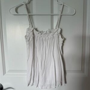 Z Supply White Pleated Ruffled Camisole